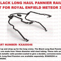 Black Long Haul Pannier Rails fit for Royal Enfield Meteor 350