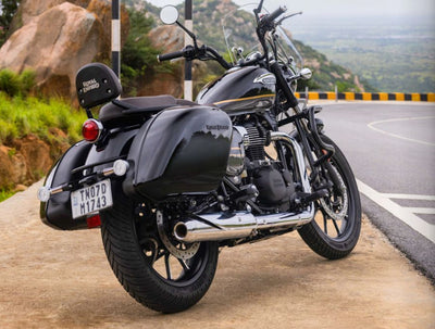 Black Long Haul Pannier Rails fit for Royal Enfield Meteor 350