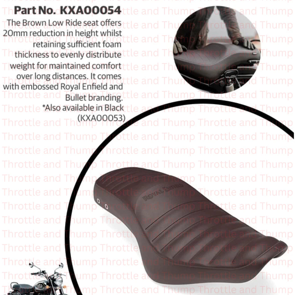 Brown Low Ride Dual Seat fit for Royal Enfield Bullet 350