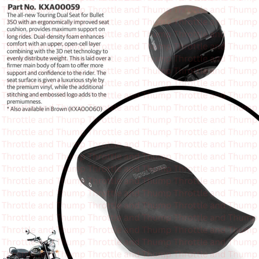 Black Touring Dual Seat fit for Royal Enfield Bullet 350