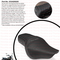 Black Touring Dual Seat fit for Royal Enfield Bullet 350