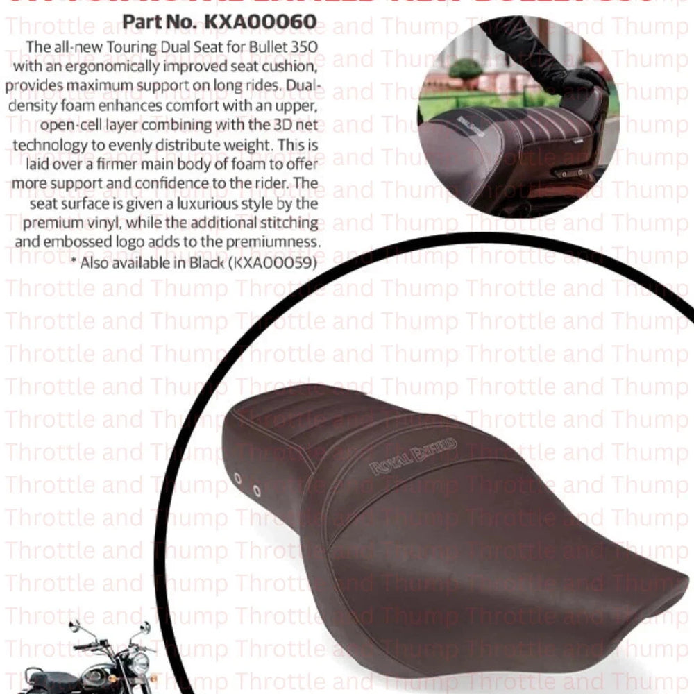 Brown Touring Dual Seat fit for Royal Enfield Bullet 350