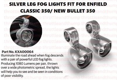 Silver Led Fog Lights fit for Royal Enfield Bullet 350