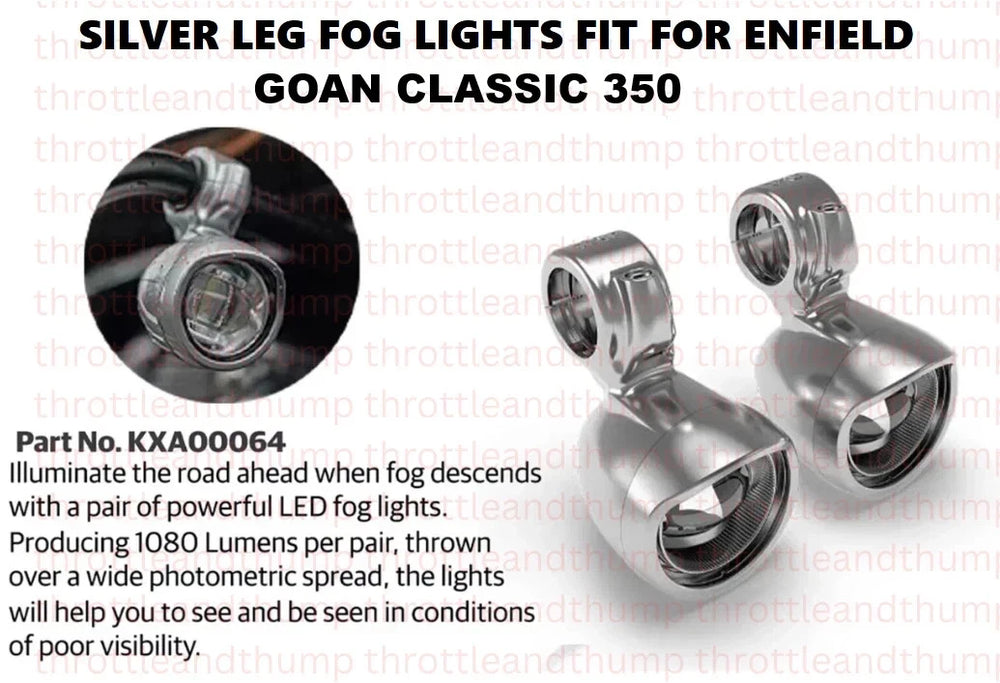 Silver Led Fog Lights fit for Royal Enfield Goan Classic 350