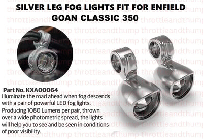 Silver Led Fog Lights fit for Royal Enfield Goan Classic 350