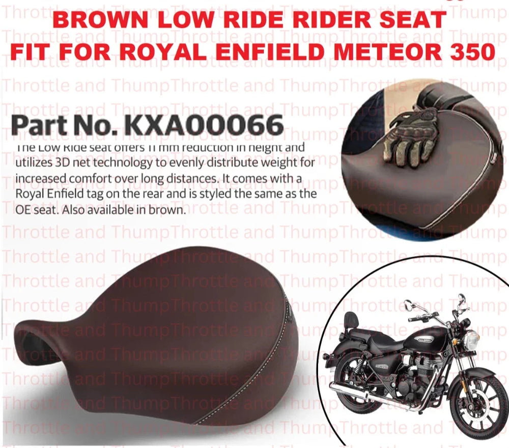 Brown Low Ride Rider Seat fit for Royal Enfield Meteor 350