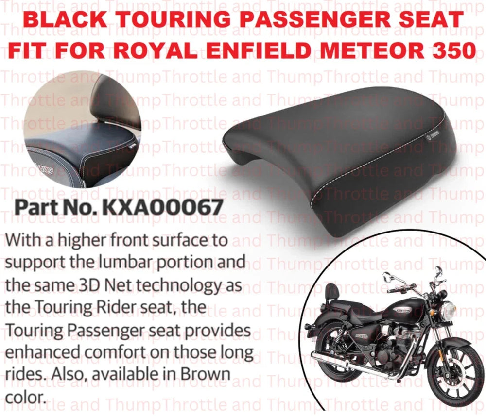 Black Touring Passenger Seat fit for Royal Enfield Meteor 350
