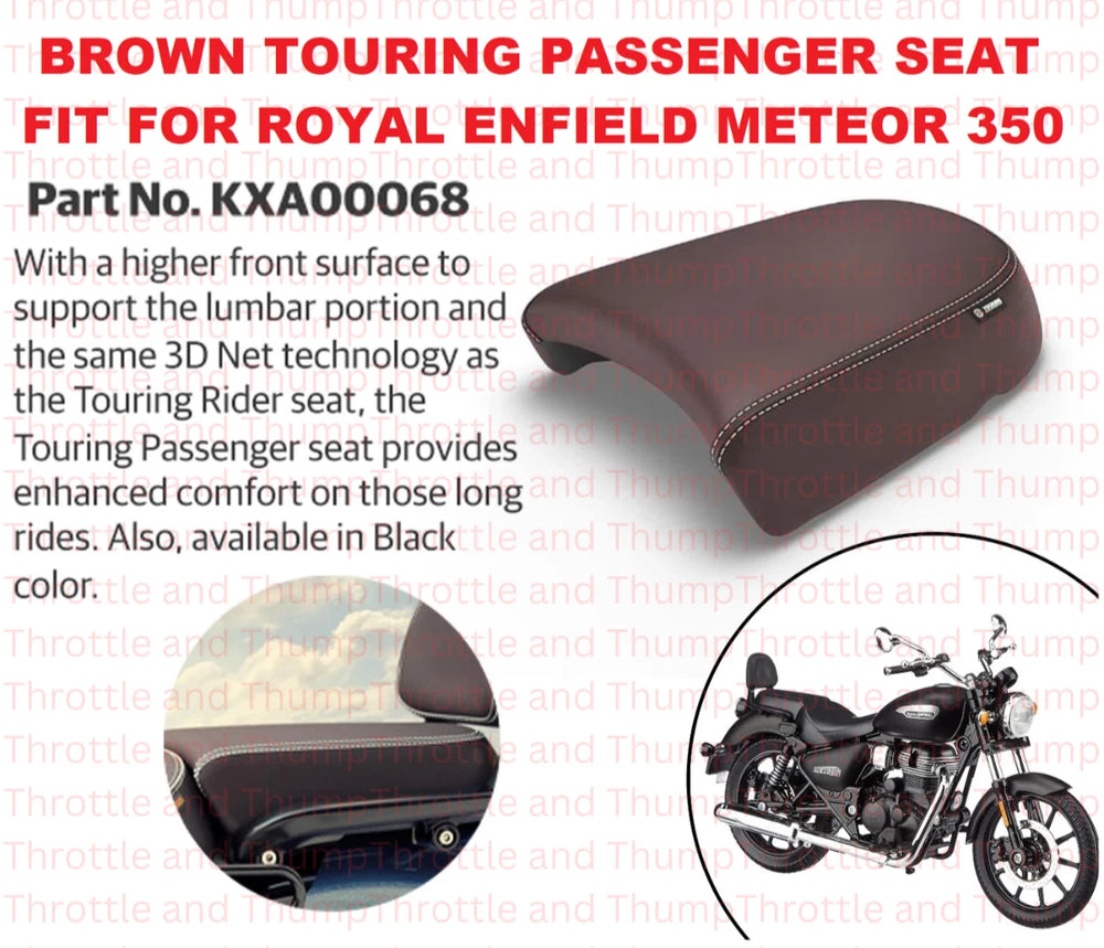 Brown Touring Passenger Seat fit for Royal Enfield Meteor 350