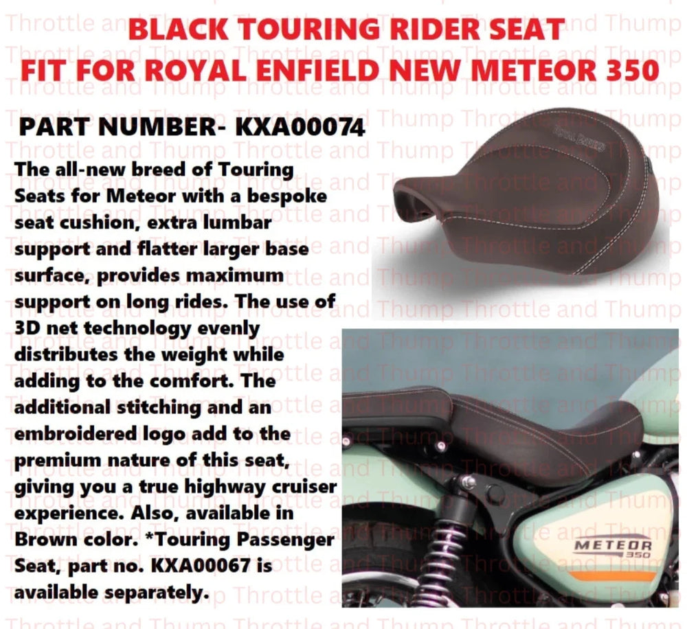 Brown Touring Rider Seat fit for Royal Enfield Meteor 350