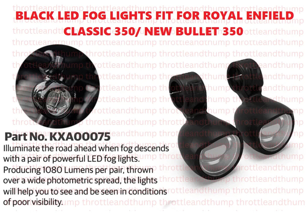 Black Led Fog Lights fit for Royal Enfield Bullet 350
