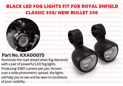 Black Led Fog Lights fit for Royal Enfield Bullet 350