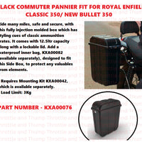 Black Commuter Pannier fit for Royal Enfield Classic 350