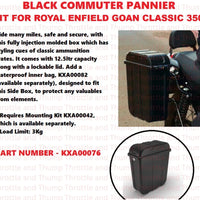 Black Commuter Pannier fit for Royal Enfield Goan Classic 350