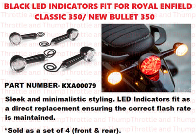 Black LED Indicators fit for Royal Enfield Bullet 350