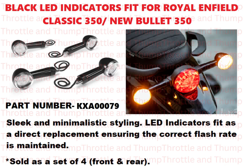 Black LED Indicators fit for Royal Enfield Classic 350