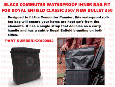 Black Commuter Waterproof Inner Bag fit for Royal Enfield Classic 350