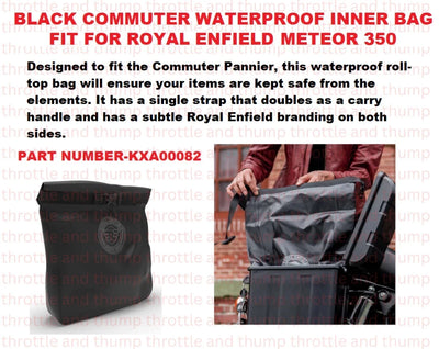 Black Commuter Waterproof Inner Bag fit for Royal Enfield Meteor 350