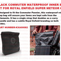 Black Commuter Waterproof Inner Bag fit for Royal Enfield Super Meteor 650
