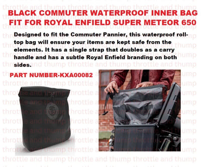Black Commuter Waterproof Inner Bag fit for Royal Enfield Super Meteor 650
