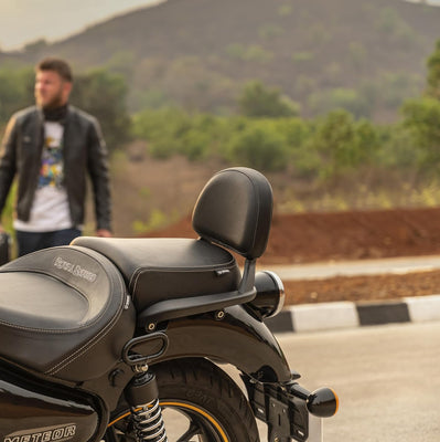 Black Passenger Backrest Pad fit for Royal Enfield Meteor 350