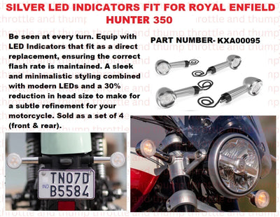 Silver LED Indicators fit for Royal Enfield Hunter 350