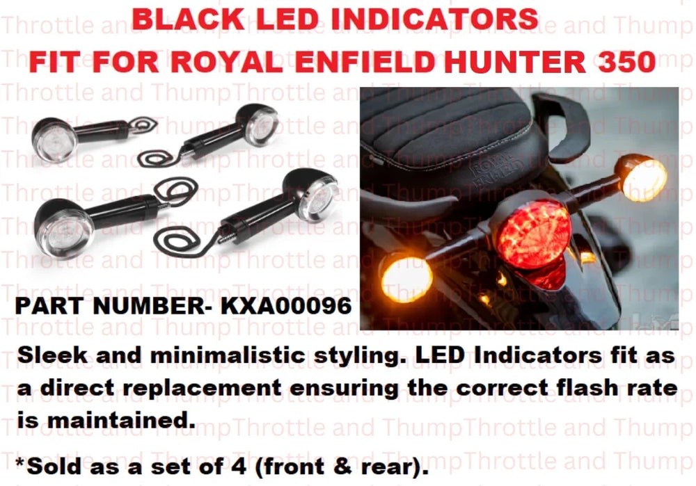 Black LED Indicators fit for Royal Enfield Hunter 350