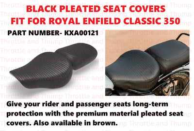 Black Pleated Seat Covers fit for Royal Enfield Classic 350
