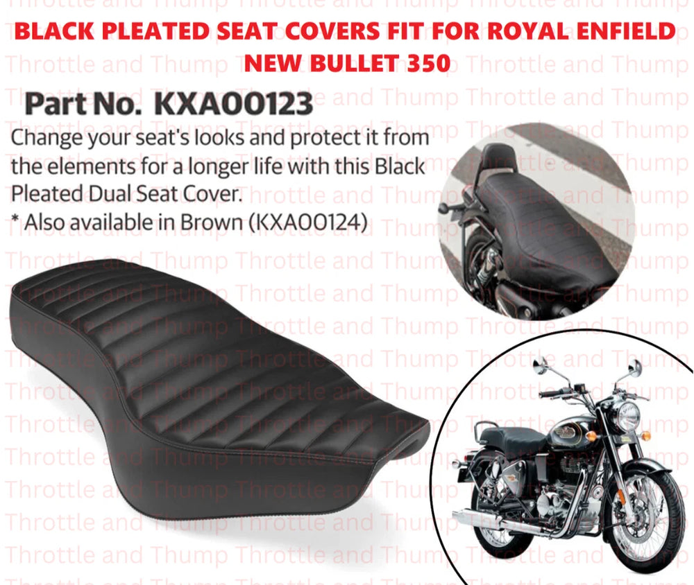 Black Pleated Seat Covers fit for Royal Enfield Bullet 350