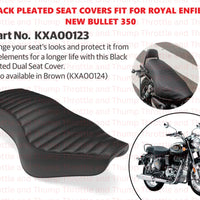 Black Pleated Seat Covers fit for Royal Enfield Bullet 350