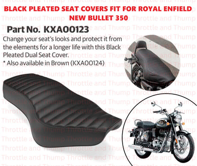 Black Pleated Seat Covers fit for Royal Enfield Bullet 350