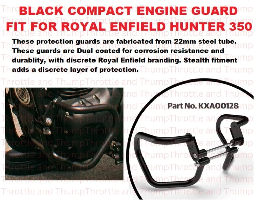 Black Compact Engine Guards fit for Royal Enfield Hunter 350