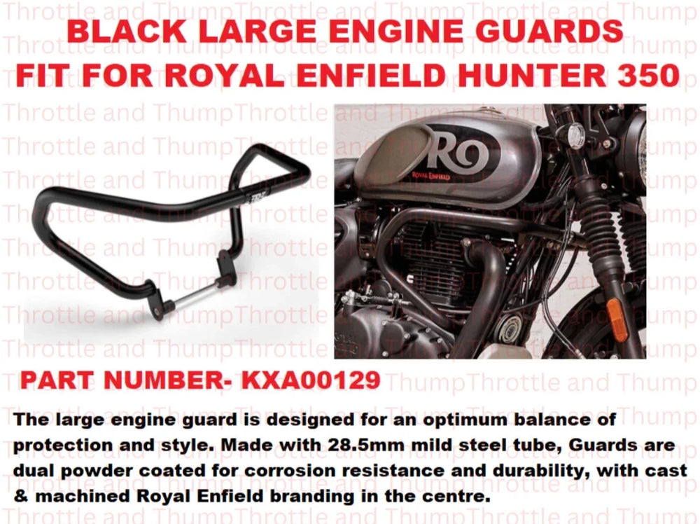 Black Large Engine Guards fit for Royal Enfield Hunter 350