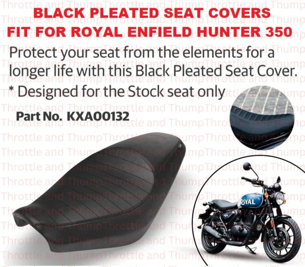 Black Pleated Seat Covers fit for Royal Enfield Hunter 350