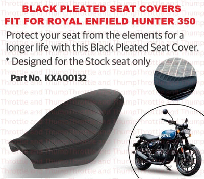 Black Pleated Seat Covers fit for Royal Enfield Hunter 350