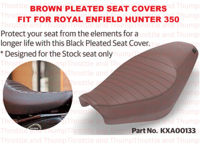 Brown Pleated Seat Covers fit for Royal Enfield Hunter 350