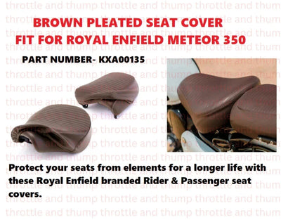 Brown Pleated Seat Cover fit for Royal Enfield Meteor 350