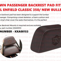 Brown Passenger Backrest Pad fit for Royal Enfield Classic 350