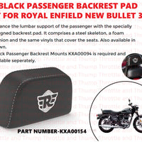 Black Passenger Backrest Pad fit for Royal Enfield Bullet 350
