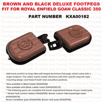 Brown And Black Deluxe Footpegs fit for Royal Enfield Bullet 350
