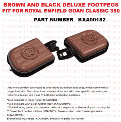Brown And Black Deluxe Footpegs fit for Royal Enfield Classic 350