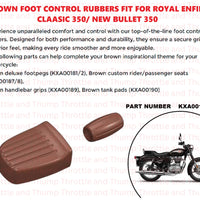 Brown Foot Control Rubbers fit for Royal Enfield Classic 350