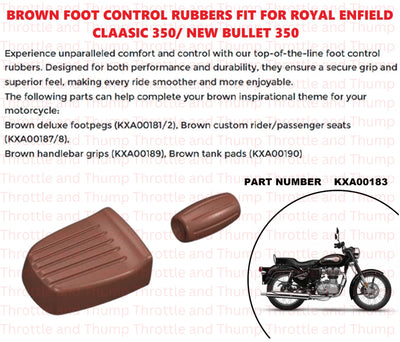 Brown Foot Control Rubbers fit for Royal Enfield Classic 350