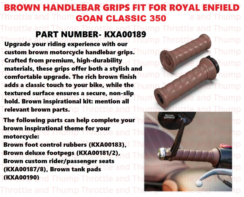 Brown Handlebar Grips fit for Royal Enfield Goan Classic 350