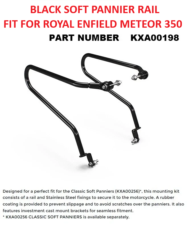 Black Soft Pannier Rails fit for Royal Enfield Meteor 350