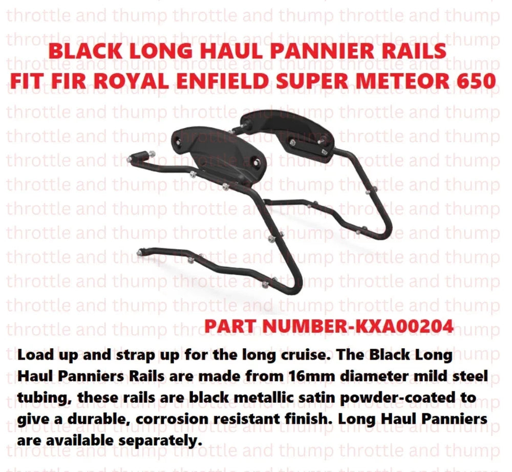Black Long Haul Pannier Rails fit for Royal Enfield Super Meteor 650