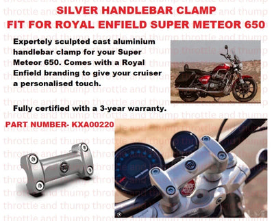 Silver Handlebar Clamp fit for Royal Enfield Super Meteor 650