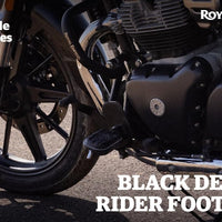 Black Deluxe Rider Footpegs fit for Royal Enfield Super Meteor 650
