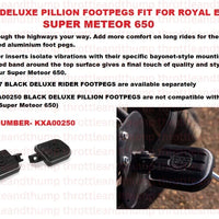 Black Deluxe Pillion Footpegs fit for Royal Enfield Super Meteor 650