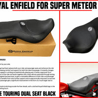Black Deluxe Touring Dual Seat fit for Royal Enfield Super Meteor 650