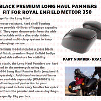 Black Premium Long Haul Panniers fit for Royal Enfield Meteor 350